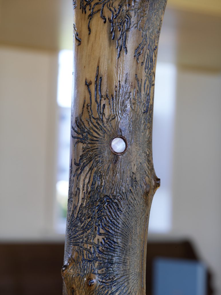 River Limb detail with black water mussel shell, copper.