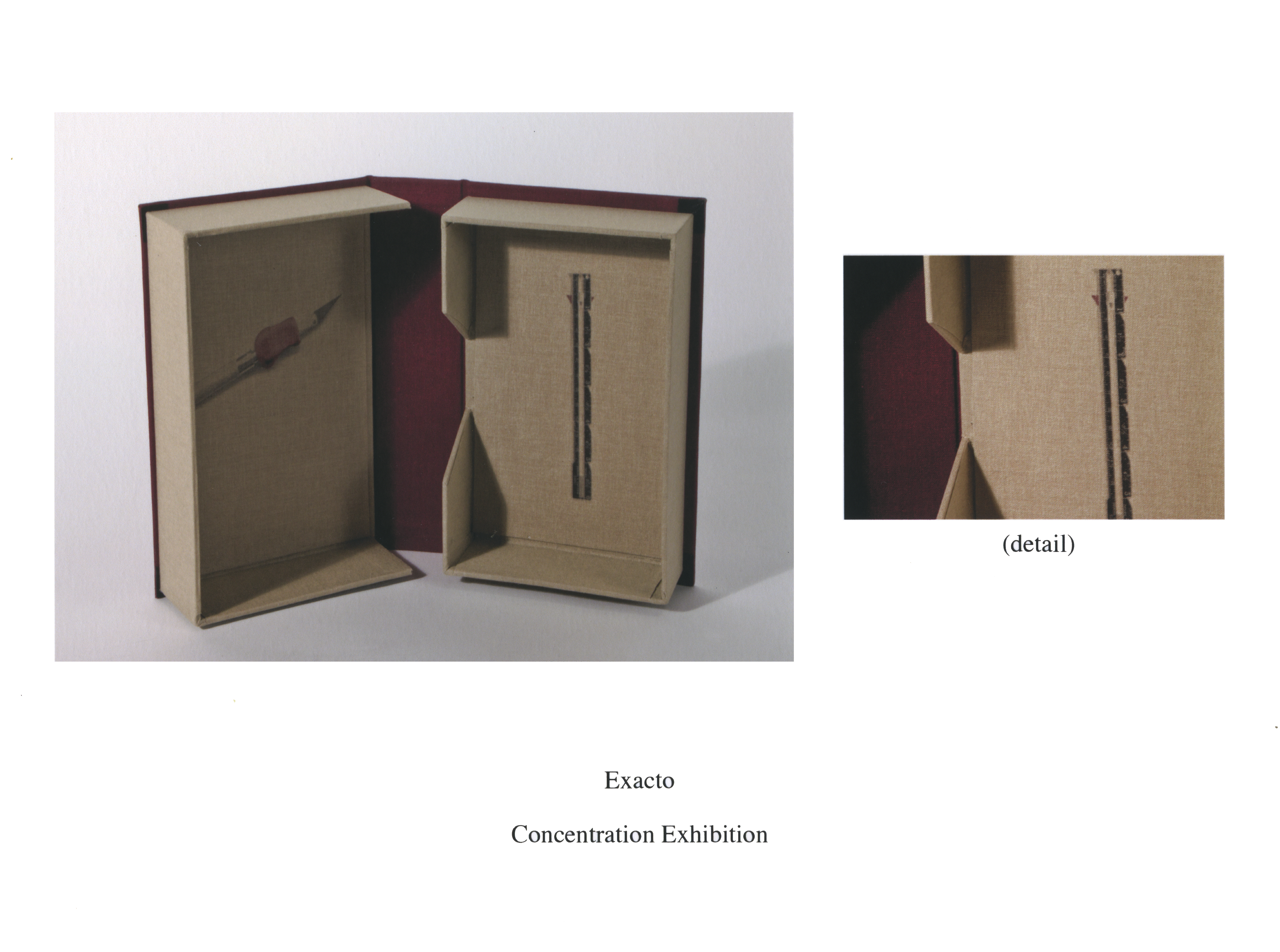 Exacto. Pigmented ink on book cloth. 2012